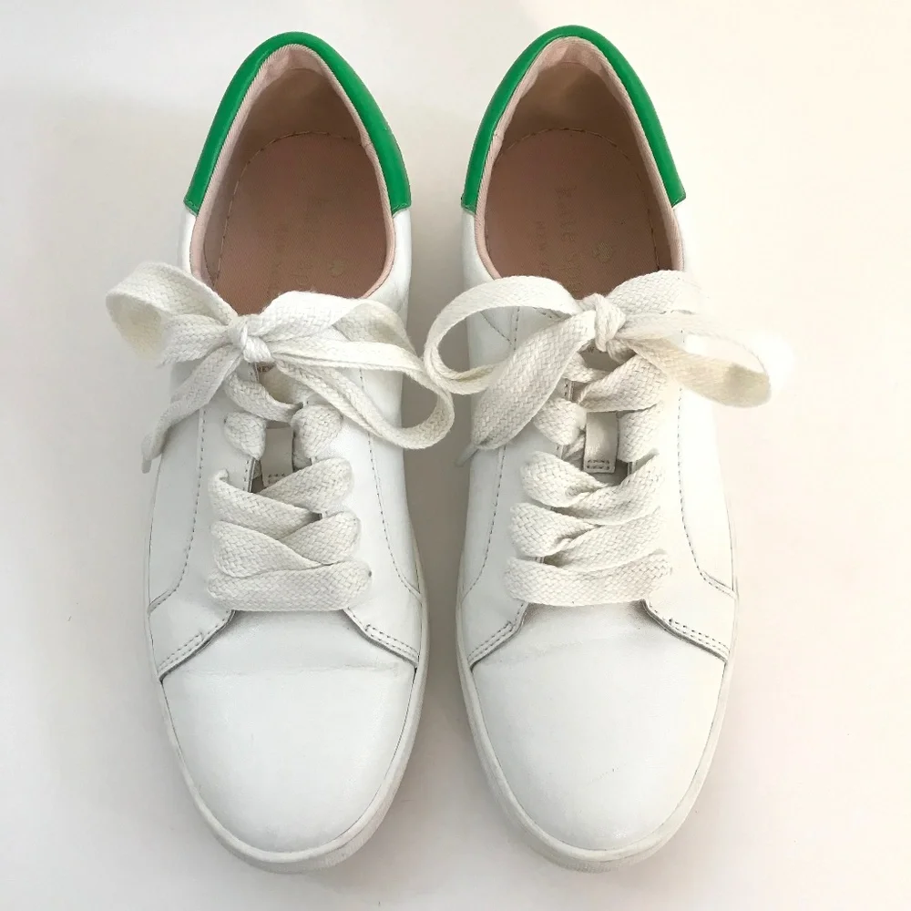 KATE SPADE White Leather Low Top Sneakers Women’s Size 10